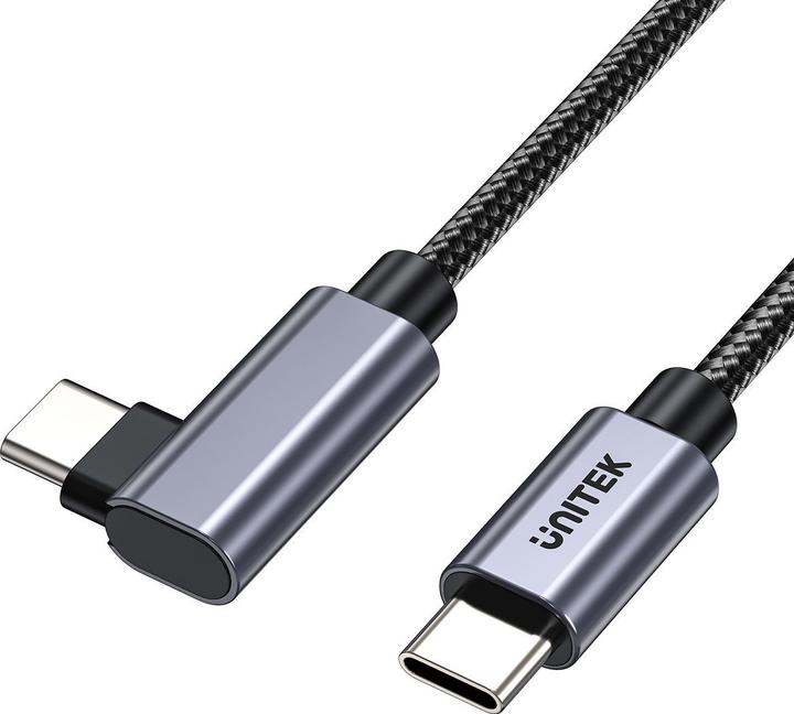 Unitek Cable USB USB-C - USB-C Czarno-srebrny (C14123BK-1M) (1 m, USB 3.2 Gen 1)