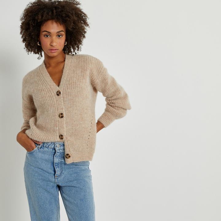 Produktbild La Redoute Collections Geknöpfte Strickjacke mit V-Ausschnitt (S)