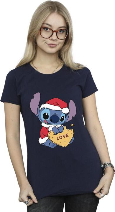 Produktbild Disney Lilo And Stitch Christmas Love Biscuit TShirt (L)