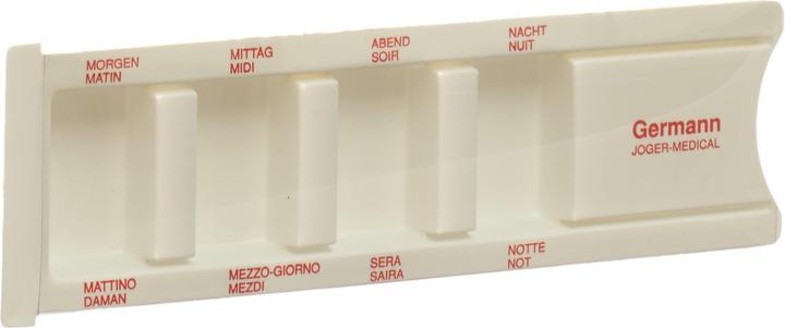 Immagine prodotto Germann Distributore di farmaci giornaliero con etichettatura bianca/rossa
