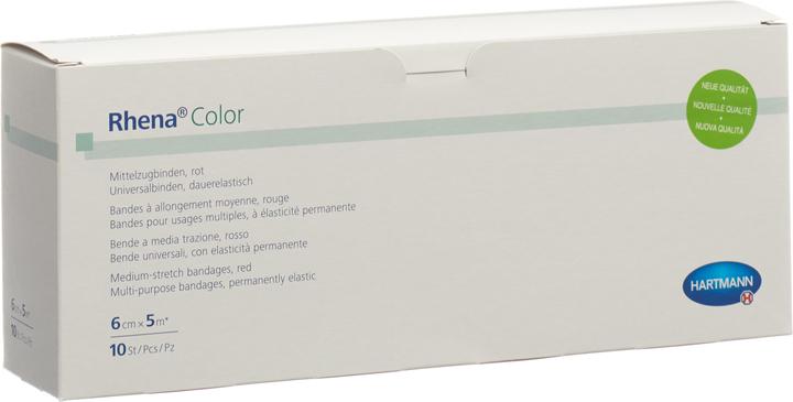 Produktbild Rhena Color Elastische Binden 6cmx5m rot offen