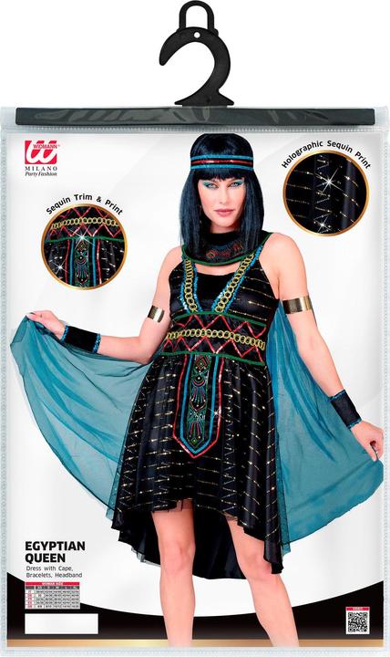 Image du produit Widmann ÄGYPTISCHE HERRSCHERIN (Kleid mit Umhang, Armstulpen, Stirnband), XS (XS)
