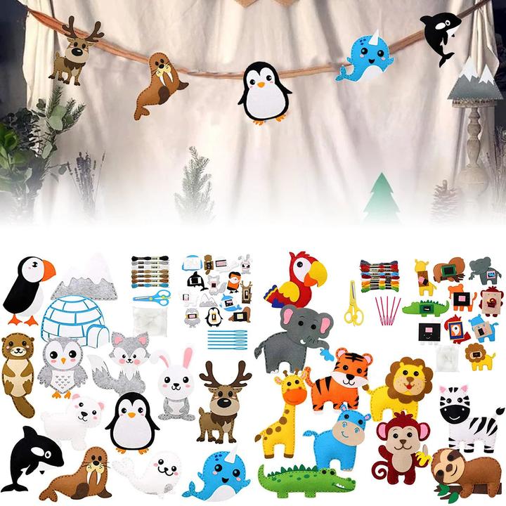 Immagine prodotto Activity Board Animali di feltro da cucire fai da te Kit di cucito Creature della foresta Ornamenti di peluche Kit