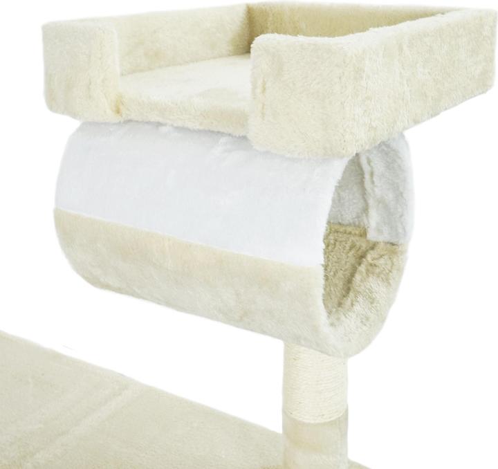 Produktbild Wiltec Kratzbaum beige/weiss 141cm Katzenbaum Katzenkratzbaum Kletterbaum Katze (141 cm, beige/weiss)