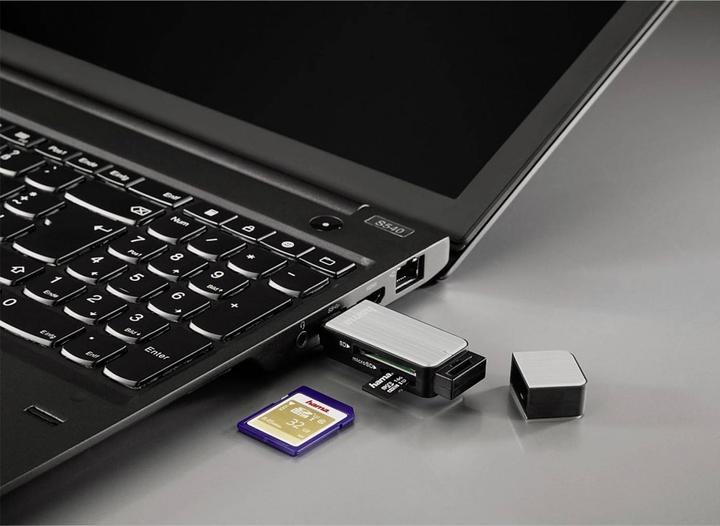 Produktbild Hama USB-3.0-SD-/microSD-Kartenleser, Silber (USB 3.0)