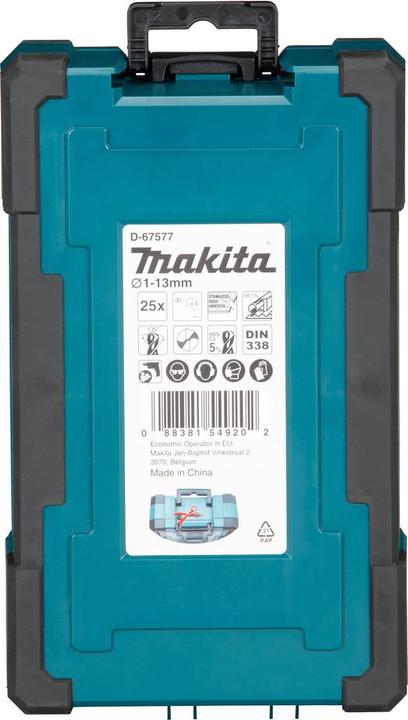 Image du produit Makita 25 dalių metalo grąžtų komplektas HSS-Co D-67577 (1-13mm)