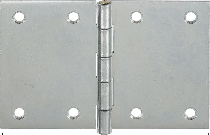 Actual product image Vormann Hinge Height 70 mm Width 105 mm Thickness 1.5 mm Steel blue galvanised rolled, wide