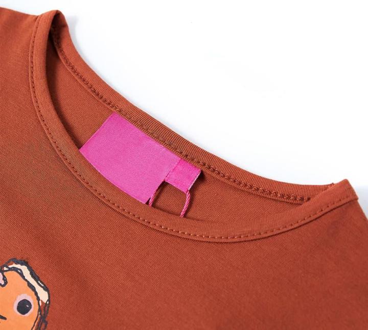 Produktbild VidaXL Kinder-Langarmshirt Cognac 128,Material: 95 % Baumwolle. 5 (128)