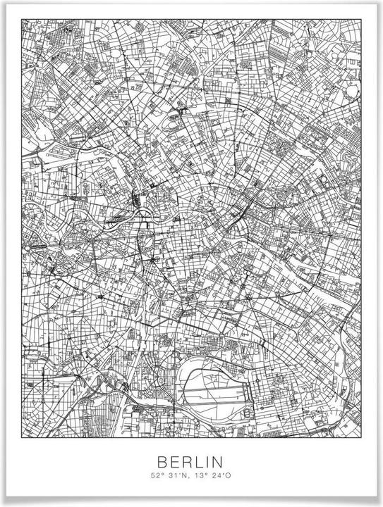 Produktbild Trenddeko Stadtplan Berlin (80 x 100 cm)
