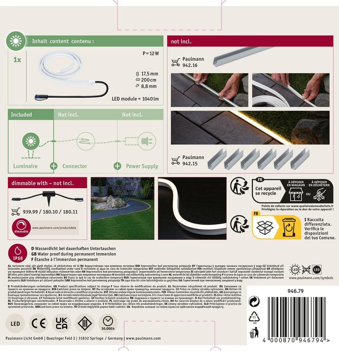Produktbild Paulmann Outdoor Plug & Shine Stripe Smooth (Warmweiss, 200 cm, Outdoor)