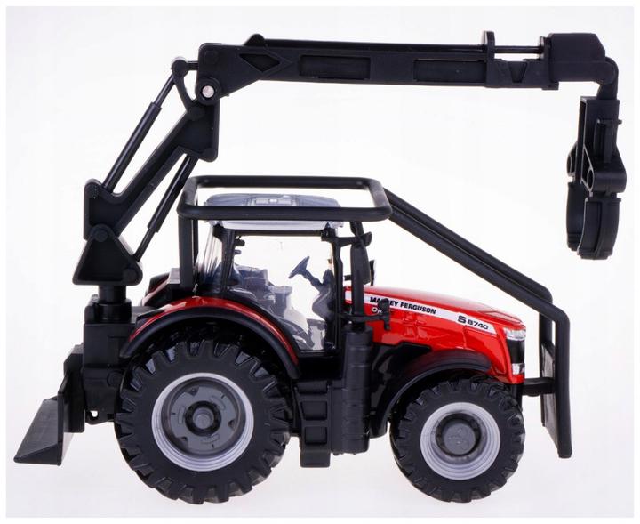 Actual product image Bburago 18/31671 Massey Ferguson 8740S tractor Official scale 1:32 metallic red with drive, loader a