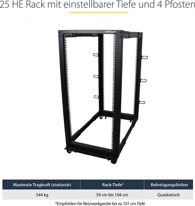 StarTech telaio aperto (25 HE, Rack da 19 pollici)