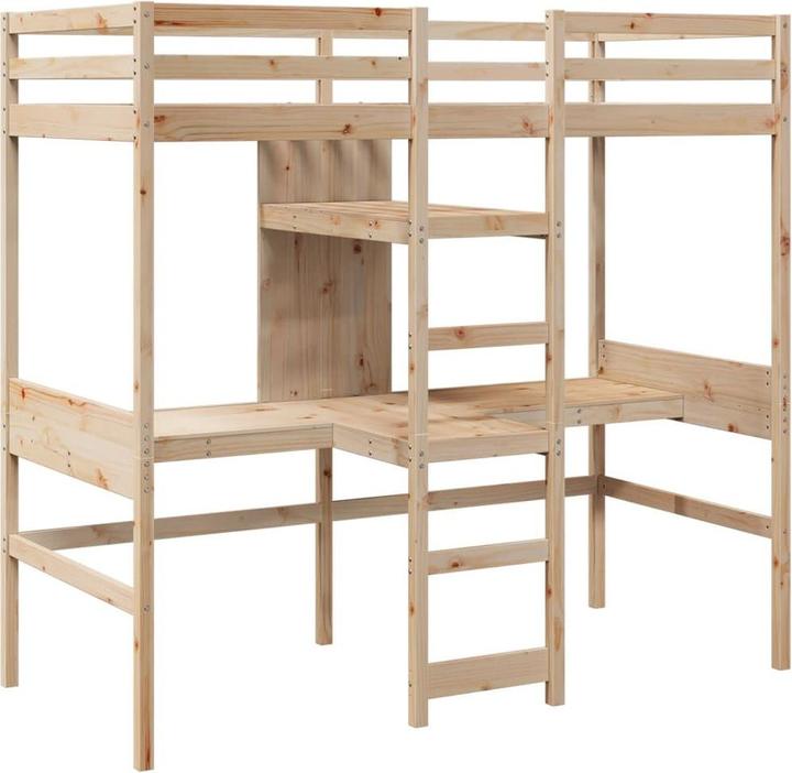 Immagine prodotto VidaXL Letto a soppalco con scrivania e scaffali (90 x 200 cm)