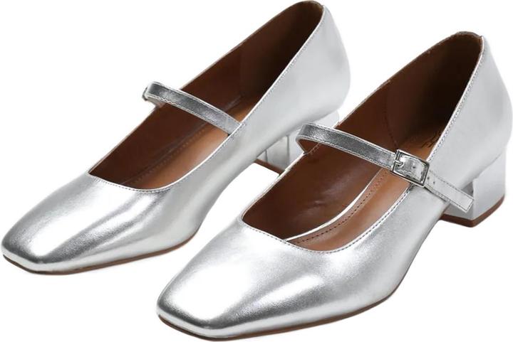 Actual product image Where's That From Womens/Ladies Oslo PU Square Toe Wide Low Block Heel Pumps (38)
