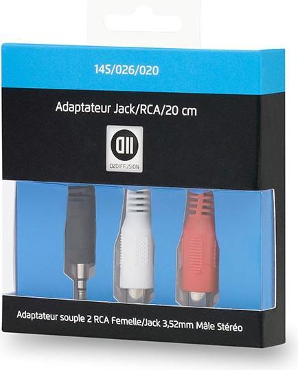 Actual product image D2 Diffusion Adaptateur compatible Audio Jack 3"1/2 vers 2 x RCA F 0.2m (0.20 m)