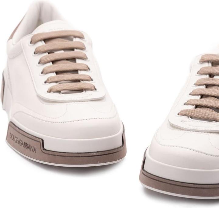 Produktbild Dolce & Gabbana portofino yatch sneakers in calfskin color white and dove grey (40)