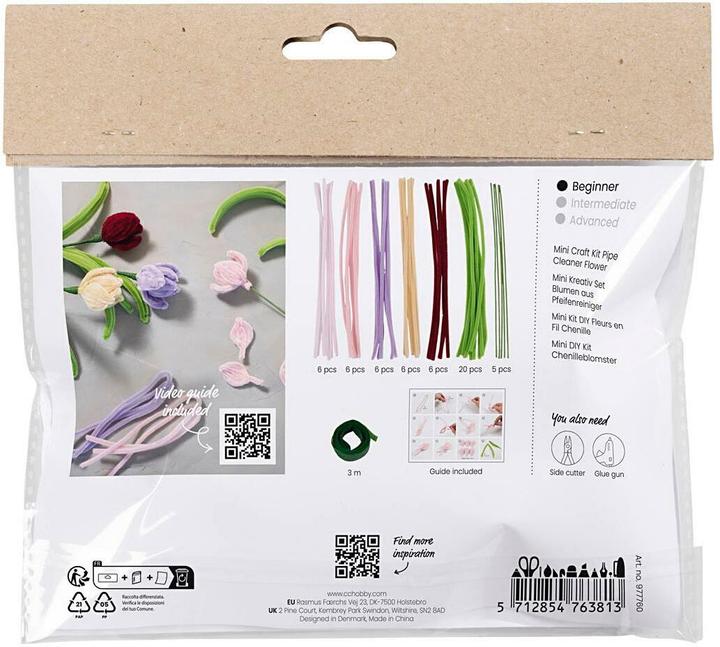 Produktbild Creativ Company Bastelset Tulpen, Chenilledraht Mini, Altersempfehlung ab