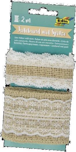 Produktbild Folia Juteband mit Spitze