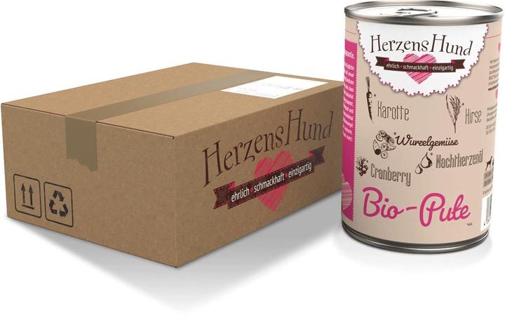 Produktbild HerzensHund Nassfutter Bio-Pute mit Bio-Gemüse, 400 g (Adult, 1 Stk., 450 g)