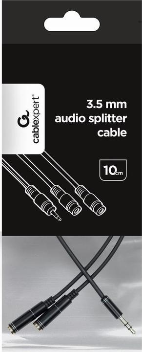 Produktbild Gembird CCA-415-0.1M Audio-Kabel 0,1 m 3.5mm 2 x 3.5mm Schwarz (0.10 m, 3.5mm Klinke (AUX))