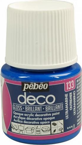 Image du produit Pebeo Deco Couleur acrylique brillante (Bleu outremer, 45 ml)