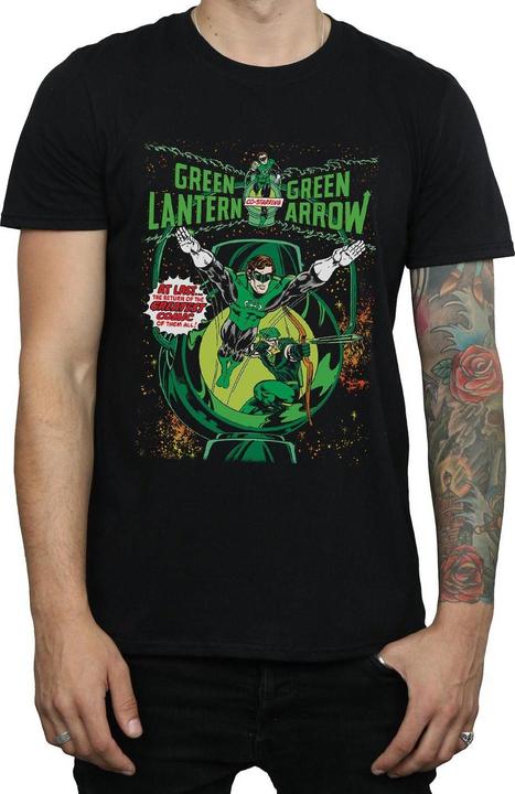 Actual product image Mens Green Lantern & Green Arrow Comic Cover Cotton T-Shirt (XL)
