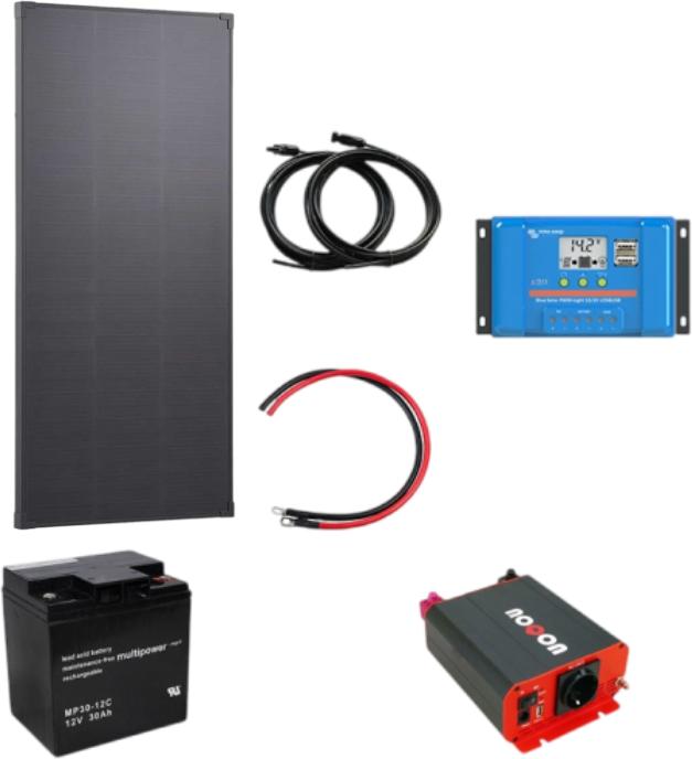 Immagine prodotto Noqon Sistema solare da 50W con batteria da 34Ah e inverter da 300W (50 W)