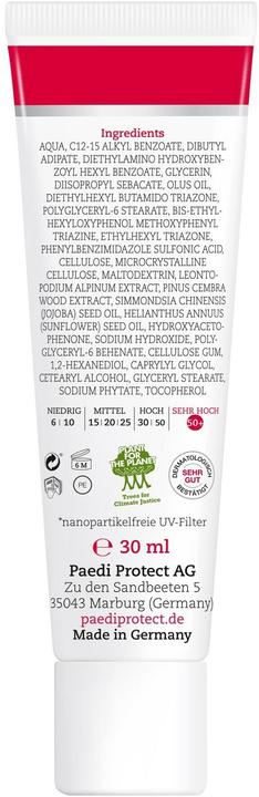 Image du produit Paediprotect Crème solaire alpine (Crème solaire, SPF 50+, 30 ml, 50 g)