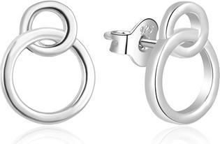 Beneto Minimaliste d'argent boucles d'oreilles AGUP1425 puzetka (L)