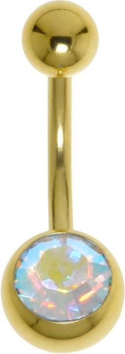 Produktbild Bijouteria Bauchpiercing (Chirurgenstahl 316L, Premium Kristall, PVD Beschichtung (goldfarben))