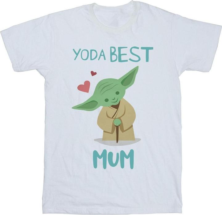 Actual product image Star Wars Girls Yoda Best Mum Cotton T-Shirt (128)