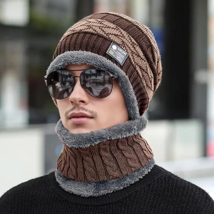 Actual product image Swissdetector Multifunctional winter knit hat - Brown