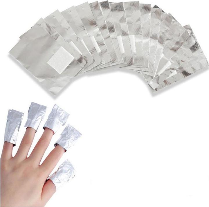 Actual product image Noya Nagel Lack Entferner Soak Off Aluminiumfolie Remover Wraps - Silber (100er Set)
