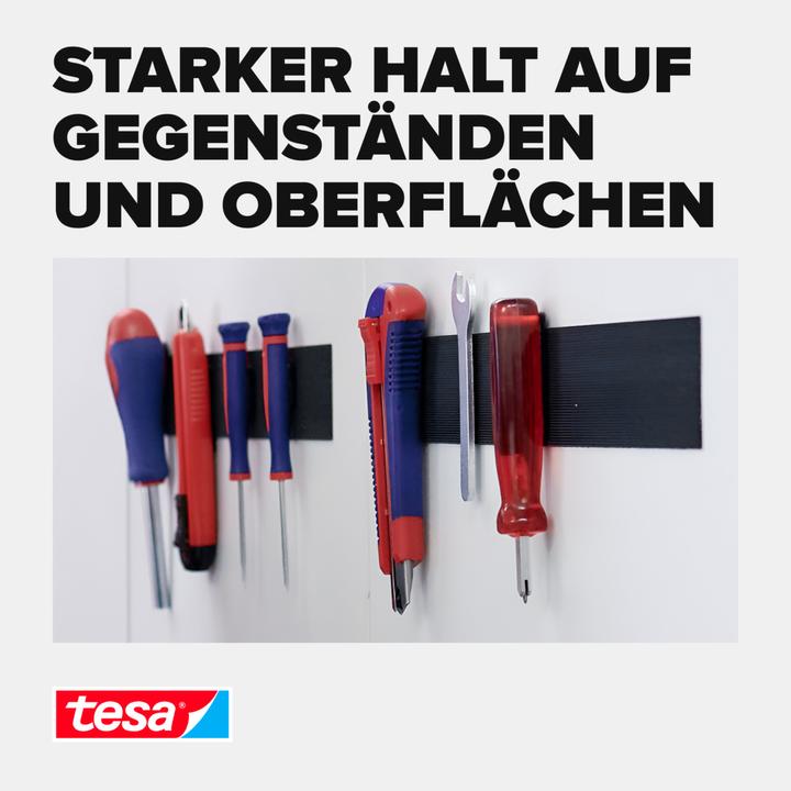 Produktbild tesa On&Off Klettband, selbstklebende Klettstreifen (50 mm)