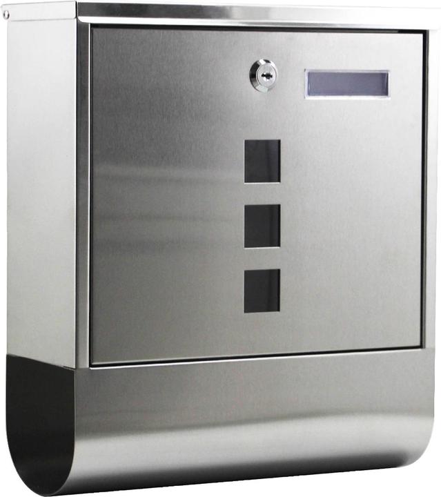 Actual product image Wiltec Wall-mounted Letterbox Lockable Stainless Steel Postbox with Newspaper Holder and 2 Keys