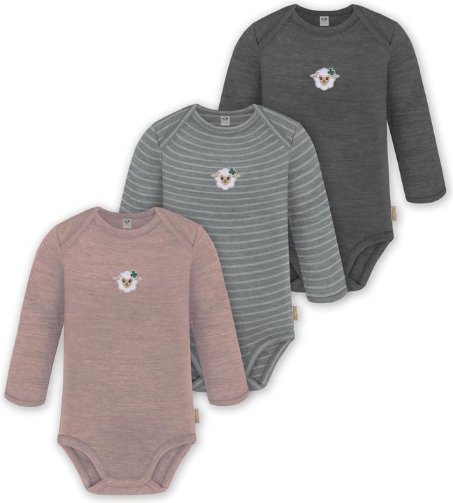 Normani 3er Pack Baby Merino Body Langarm „Auckland" - 9375