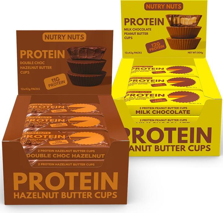 Image du produit Nutry Nuts NUTRYNUTS Peanut Butter Cups Milk Chocolate 12 x 42 g (Chocolat, 12 pcs, 598 g)