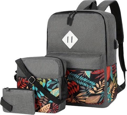 Only-Bags.Store Zaino 3 pezzi, 1 set di borsa casual per computer e scuola con borsa a tracolla e mini portamonete