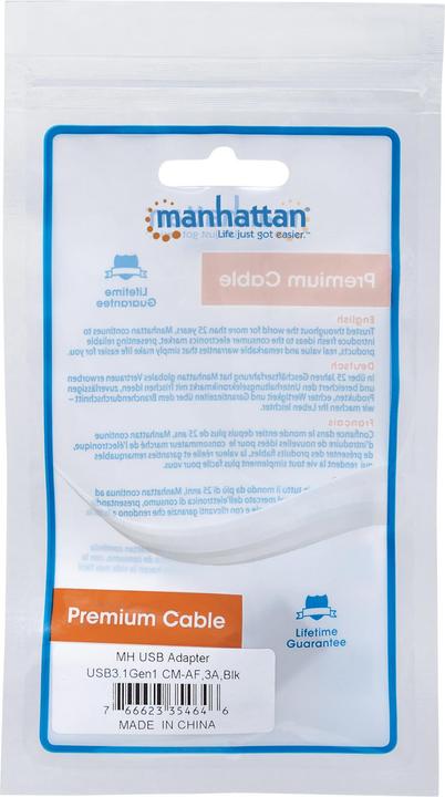 Image du produit Manhattan USB 3.1 Gen1 Type C fermé (USB-C, 3.70 cm)