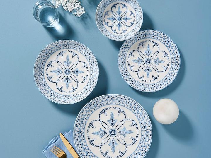 Produktbild Hermia Geschirr-Set Blau/Weiss (24 Stück)