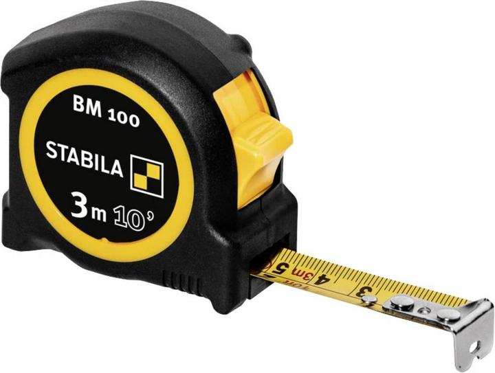 Image du produit Stabila Mètre ruban de poche BM 100, gradué en cm/pouces (centimètres)