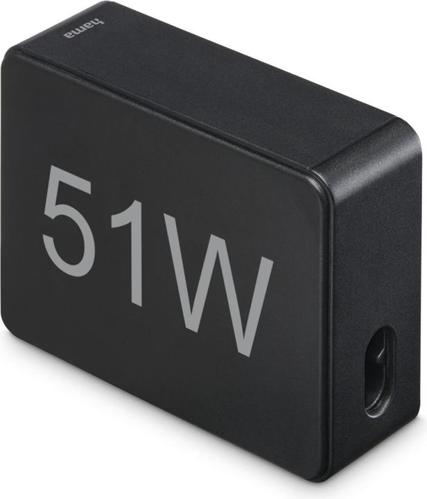 Actual product image Hama Quick charger 5 ports, 1x QC 3.0, 3x USB-A, 1x USB-C PD, 51 W, Black (51 W)