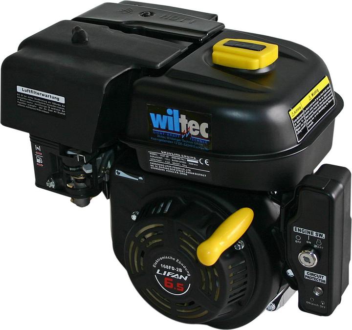 Produktbild Wiltec LIFAN 168 Benzinmotor 4,8 kW 6,5PS 19,05 mm Elektrostart 196 ccm Motor (Rasenmäher)