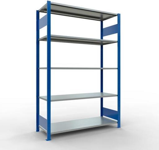 Sistema di scaffalature di base senza viti MULTIplus150 con ripiani di lunghezza
