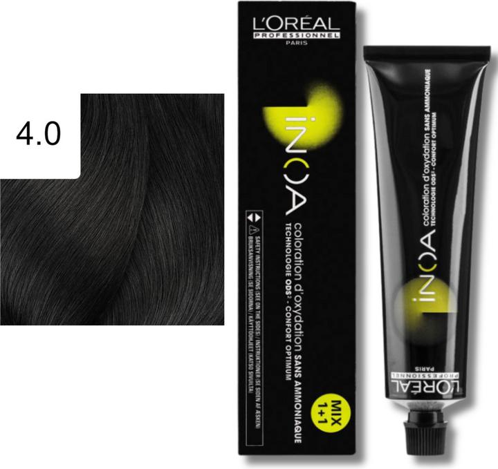 Actual product image L'Oréal Professionnel Inoa hair colour (4.0 Medium brown Intensive)