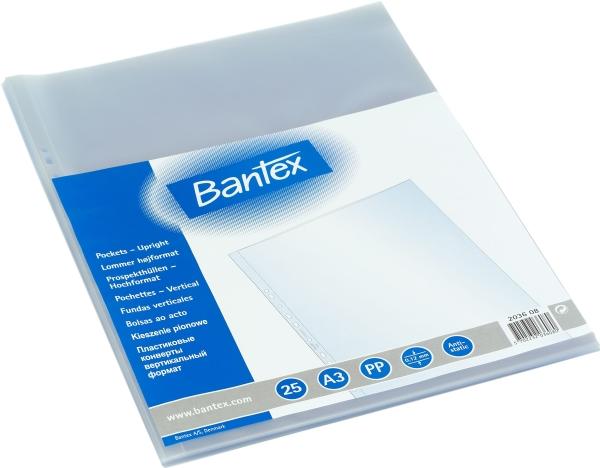 Produktbild Bantex Plastlommer Elba A3 PP 0,12mm højformat - (25 stk.) (A3, 25 x)