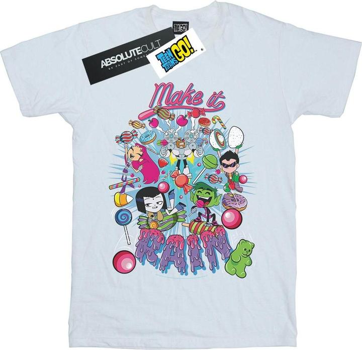 Actual product image Girls Teen Titans Go Make It Rain Cotton T-Shirt (128)