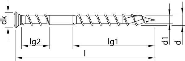 Actual product image Heco TOPIX-plus decking screw raised countersunk head TX underhead thread 5x50 mm stainless steel A2 200 (200 Screws per piece)