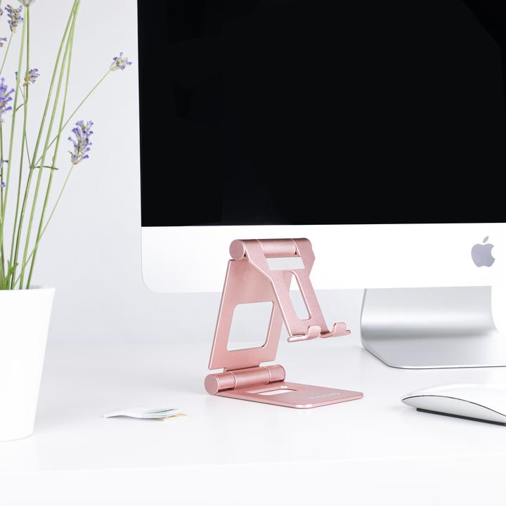 Image du produit Tooq Technology Soporte Sobremesa Para Telefono/Tablet Plegable Slim Rosa