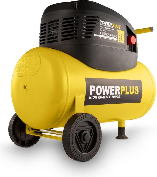 Image du produit Powerplus Compresseur 1100W 24L sans huile (8 bar, 24 l)